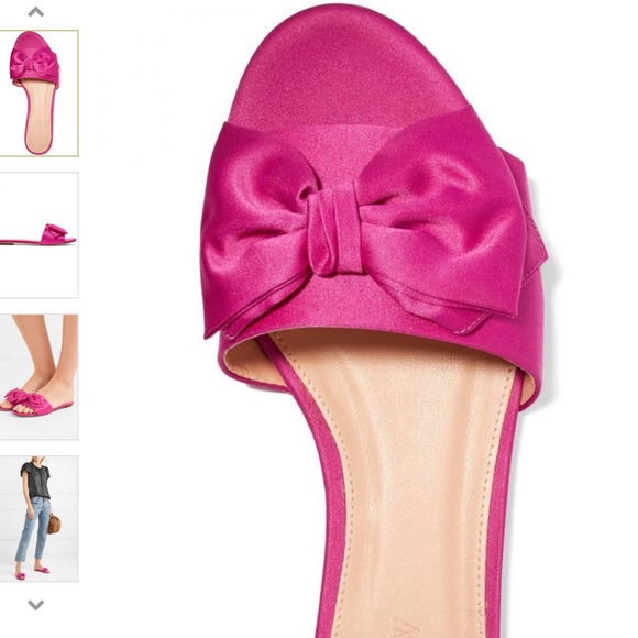 🆕Jcrew Dark Peony Pink Satin Bow Slides - Picture 6 of 7
